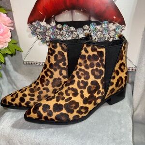 Marc Fisher Leopard-Print Chelsea Ankle Boots - Brown & Black